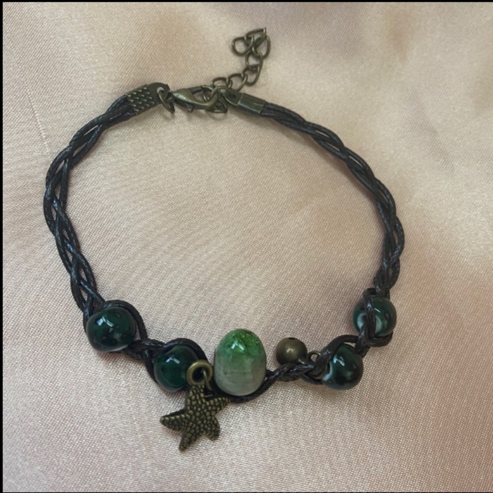 Boho Ceramic Leather Bracelet - Picture 4 of 7